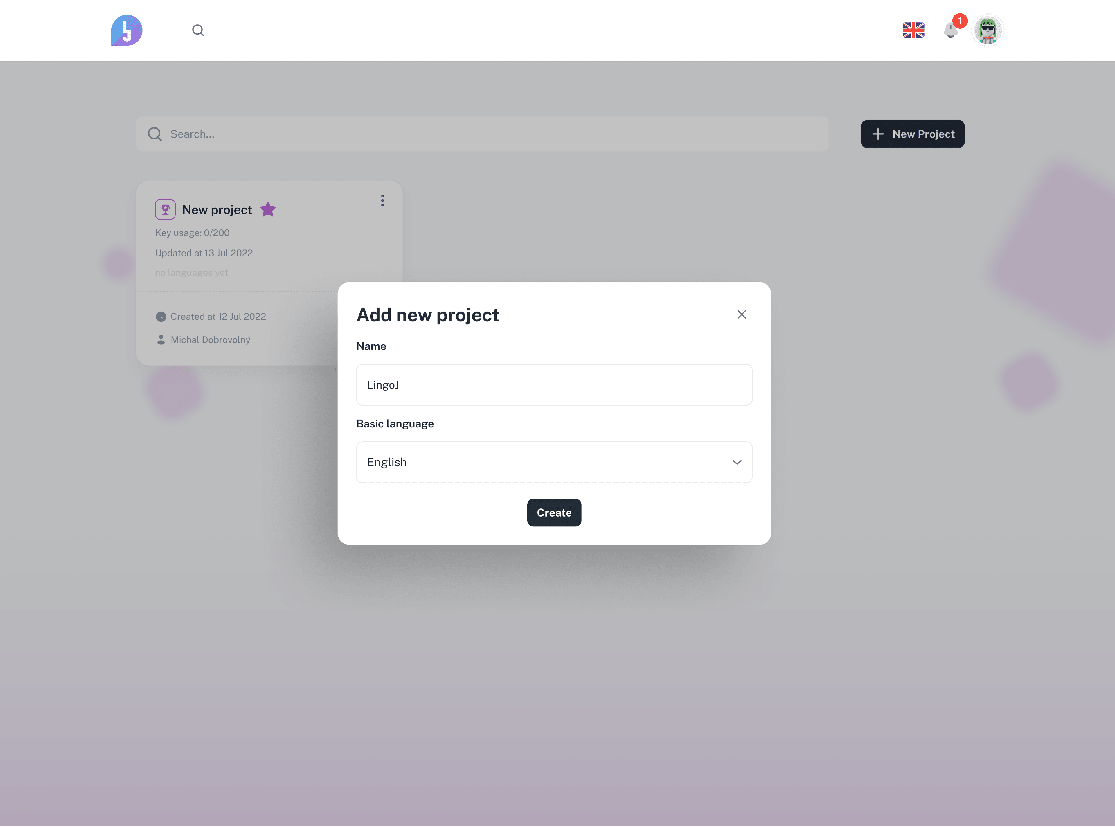 LingoJ_add_project